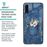 Kitty In Pocket Glass Case For Samsung Galaxy A30s