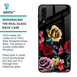 Floral Decorative Glass Case For Samsung Galaxy A30s