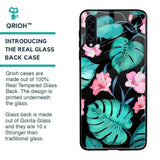 Tropical Leaves & Pink Flowers Glass case for Samsung Galaxy A30s