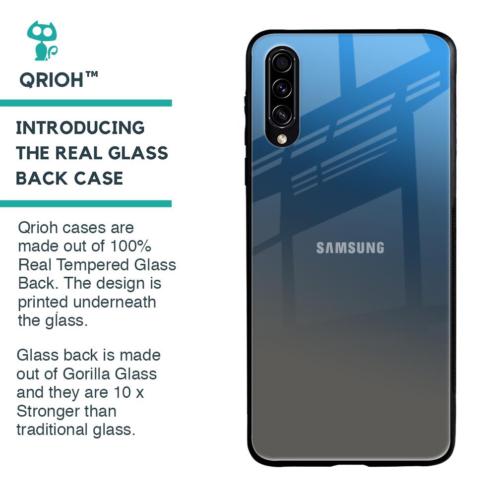 Blue Grey Ombre Glass Case for Samsung Galaxy A30s