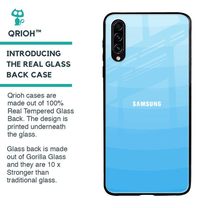 Wavy Blue Pattern Glass Case for Samsung Galaxy A30s