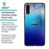 Blue Rhombus Pattern Glass Case for Samsung Galaxy A30s