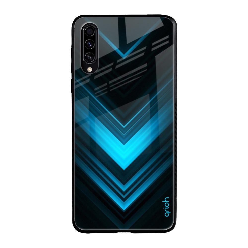 Vertical Blue Arrow Samsung Galaxy A50s Glass Back Cover Online