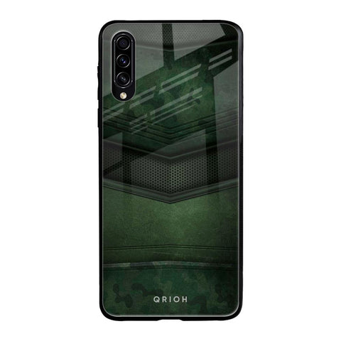 Green Leather Samsung Galaxy A50s Glass Back Cover Online