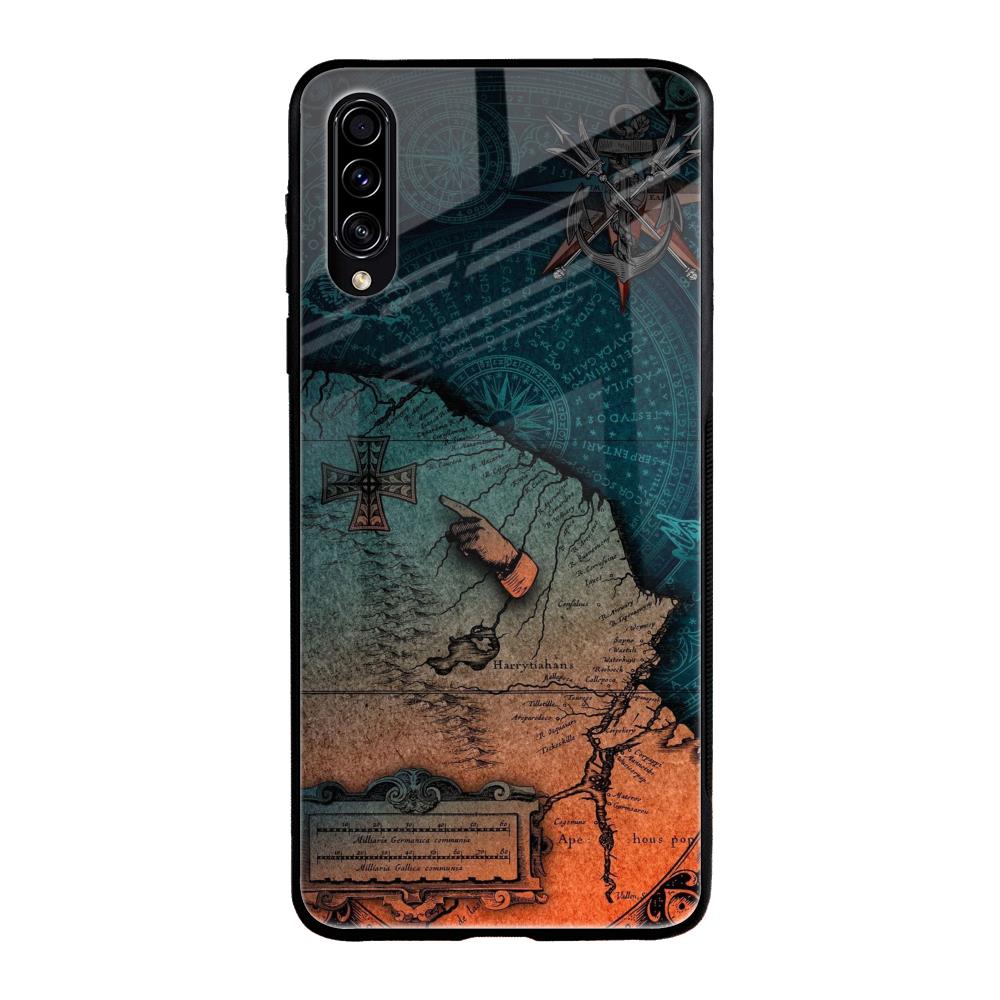 Geographical Map Samsung Galaxy A50s Glass Back Cover Online