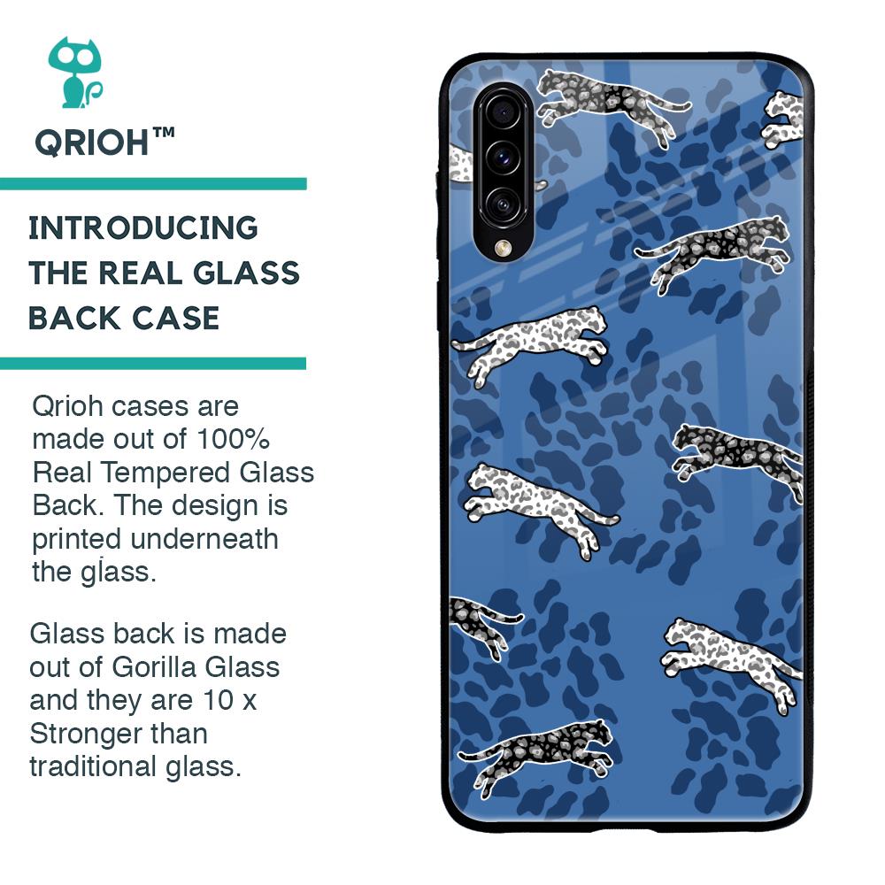Blue Cheetah Glass Case for Samsung Galaxy A50s