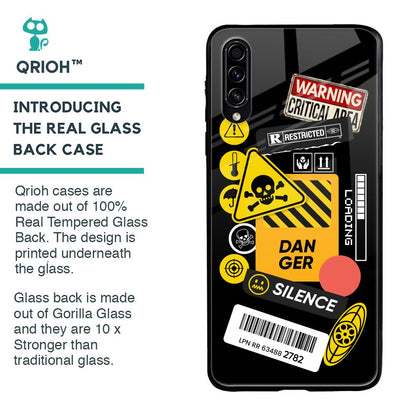 Danger Signs Glass Case for Samsung Galaxy A50s