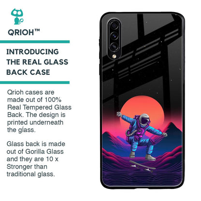 Retro Astronaut Glass Case for Samsung Galaxy A50s