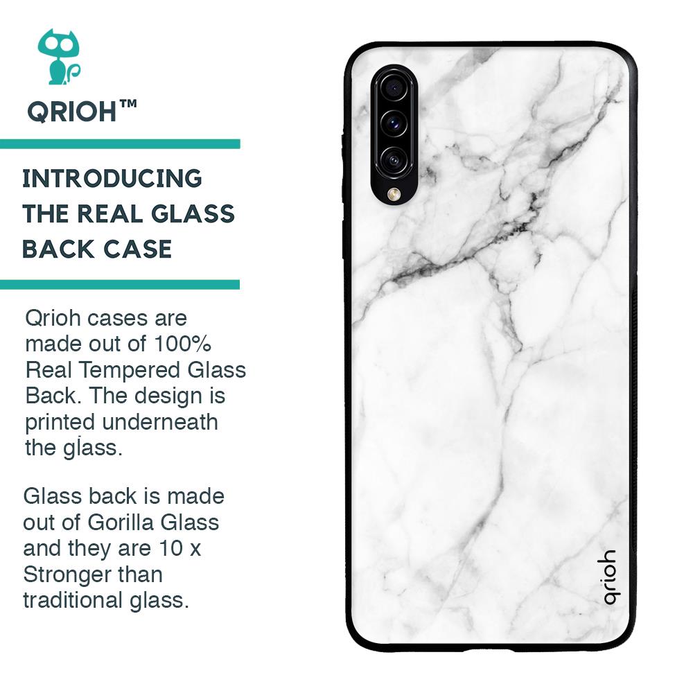 Modern White Marble Glass case for Samsung Galaxy A50s