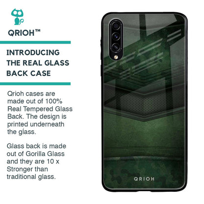 Green Leather Glass Case for Samsung Galaxy A50s