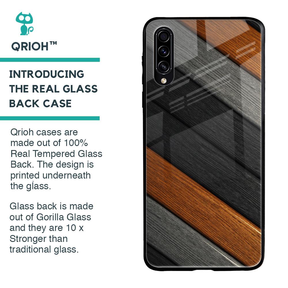 Tri Color Wood Glass Case for Samsung Galaxy A50s