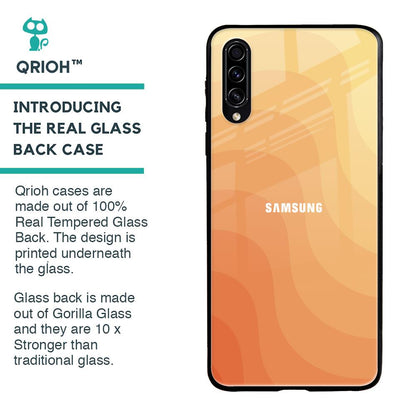 Orange Curve Pattern Glass Case for Samsung Galaxy A50s