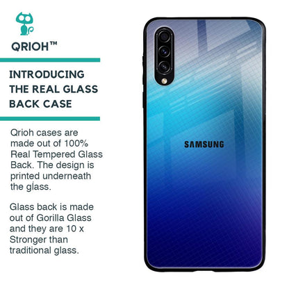Blue Rhombus Pattern Glass Case for Samsung Galaxy A50s