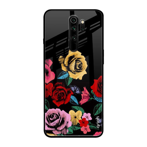 Floral Decorative Xiaomi Redmi Note 8 Pro Glass Back Cover Online