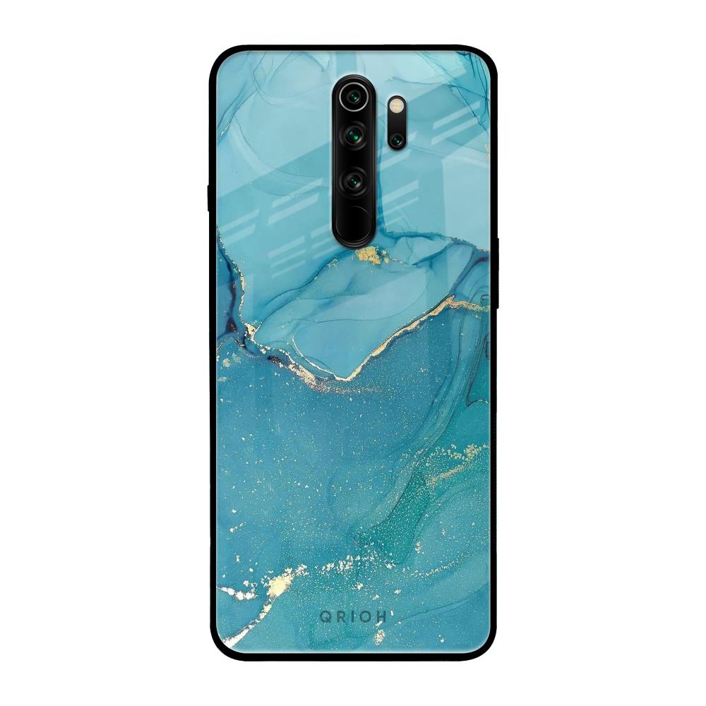 Blue Golden Glitter Xiaomi Redmi Note 8 Pro Glass Back Cover Online