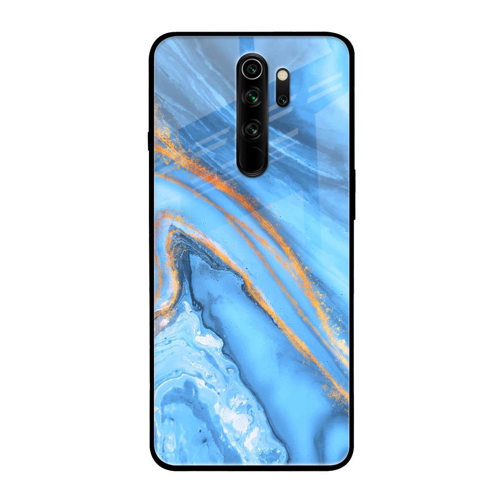 Vibrant Blue Marble Xiaomi Redmi Note 8 Pro Glass Back Cover Online