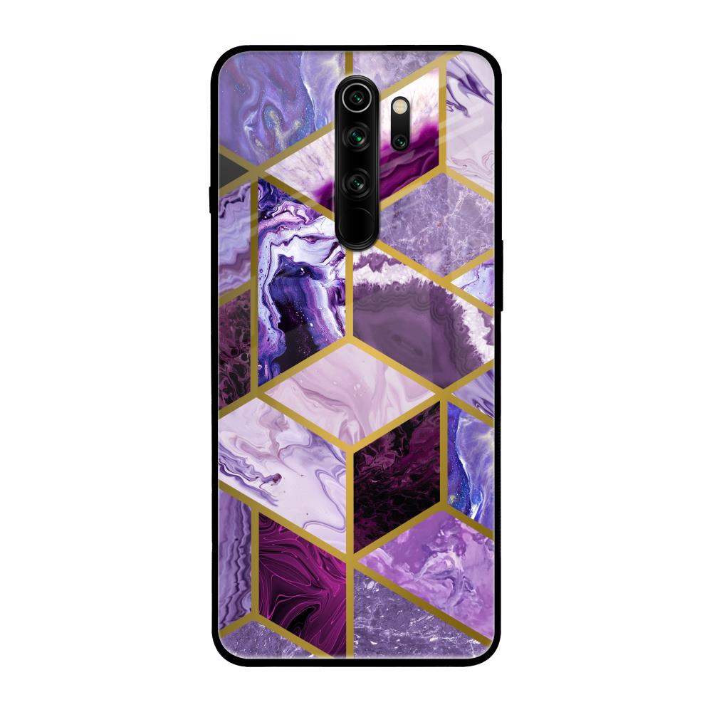 Purple Rhombus Marble Xiaomi Redmi Note 8 Pro Glass Back Cover Online