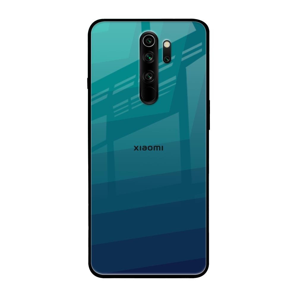 Green Triangle Pattern Xiaomi Redmi Note 8 Pro Glass Back Cover Online