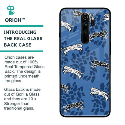 Blue Cheetah Glass Case for Xiaomi Redmi Note 8 Pro