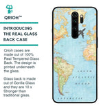 Travel Map Glass Case for Xiaomi Redmi Note 8 Pro