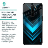 Vertical Blue Arrow Glass Case For Xiaomi Redmi Note 8 Pro