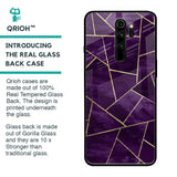 Geometric Purple Glass Case For Xiaomi Redmi Note 8 Pro