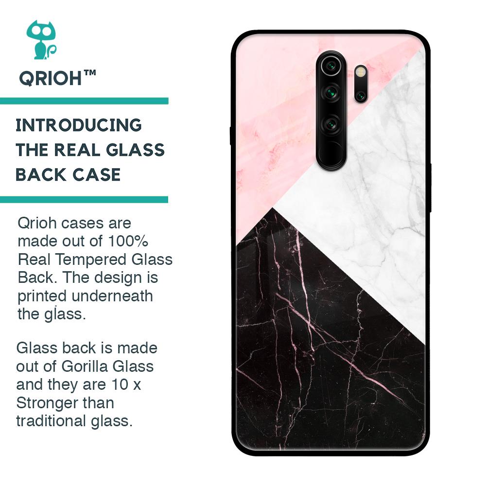 Marble Collage Art Glass Case For Xiaomi Redmi Note 8 Pro