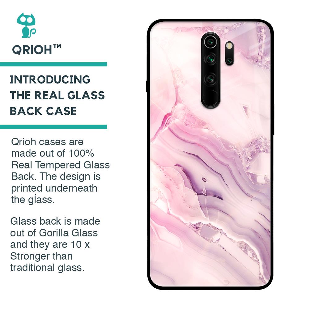 Diamond Pink Gradient Glass Case For Xiaomi Redmi Note 8 Pro