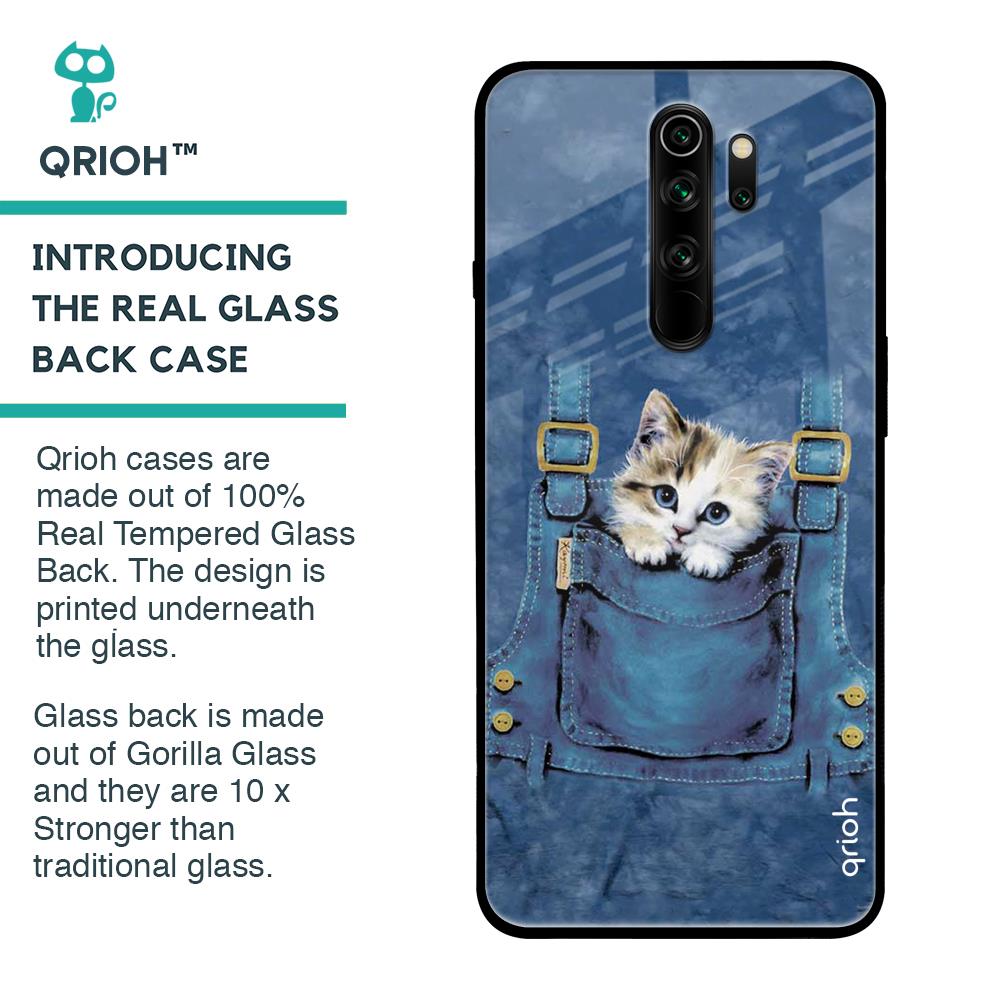 Kitty In Pocket Glass Case For Xiaomi Redmi Note 8 Pro