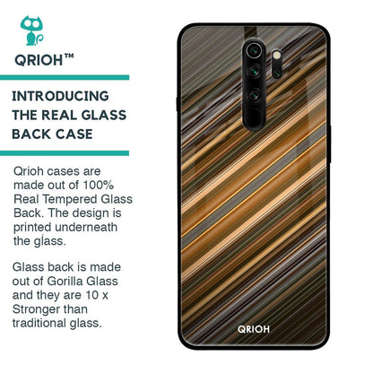 Diagonal Slash Pattern Glass Case for Xiaomi Redmi Note 8 Pro