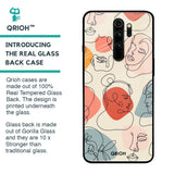 Abstract Faces Glass Case for Xiaomi Redmi Note 8 Pro