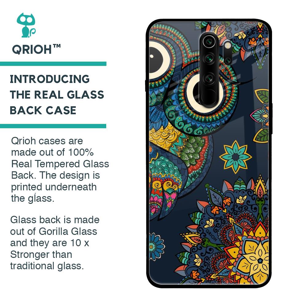 Owl Art Glass Case for Xiaomi Redmi Note 8 Pro