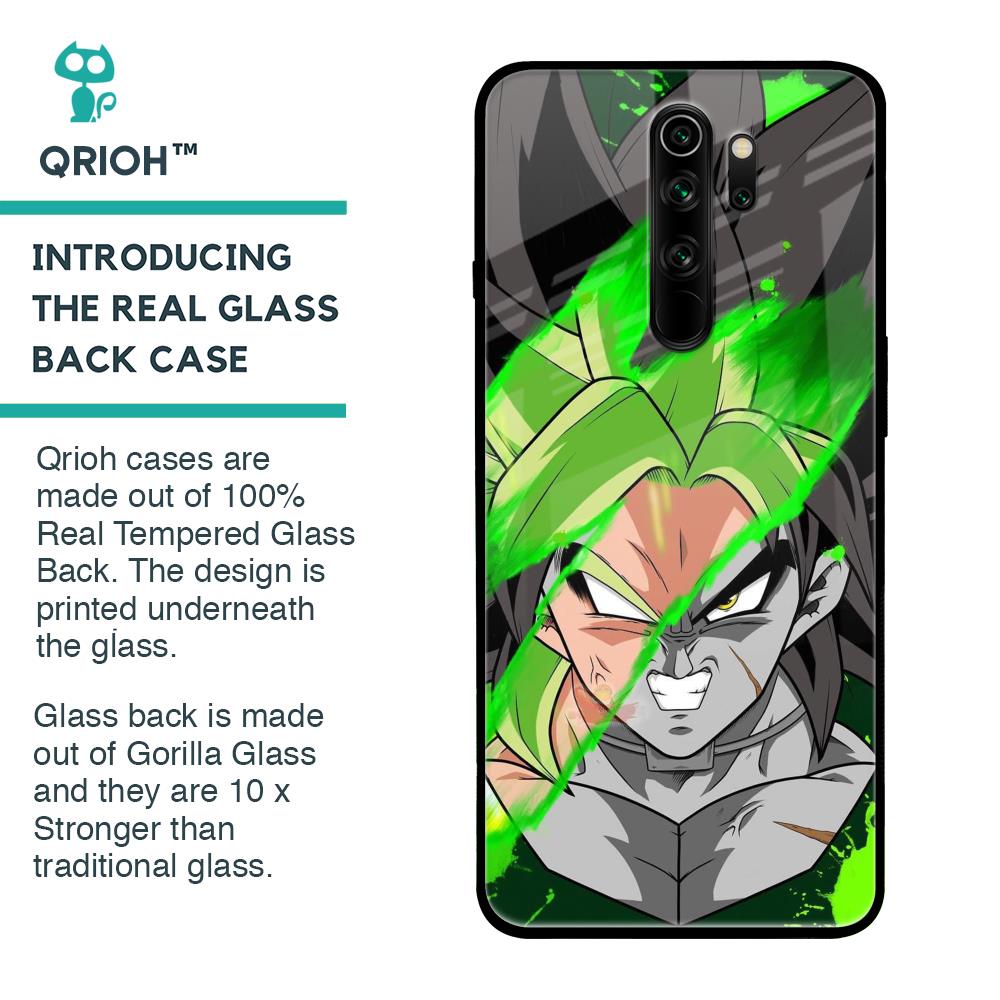 Anime Green Splash Glass Case for Xiaomi Redmi Note 8 Pro
