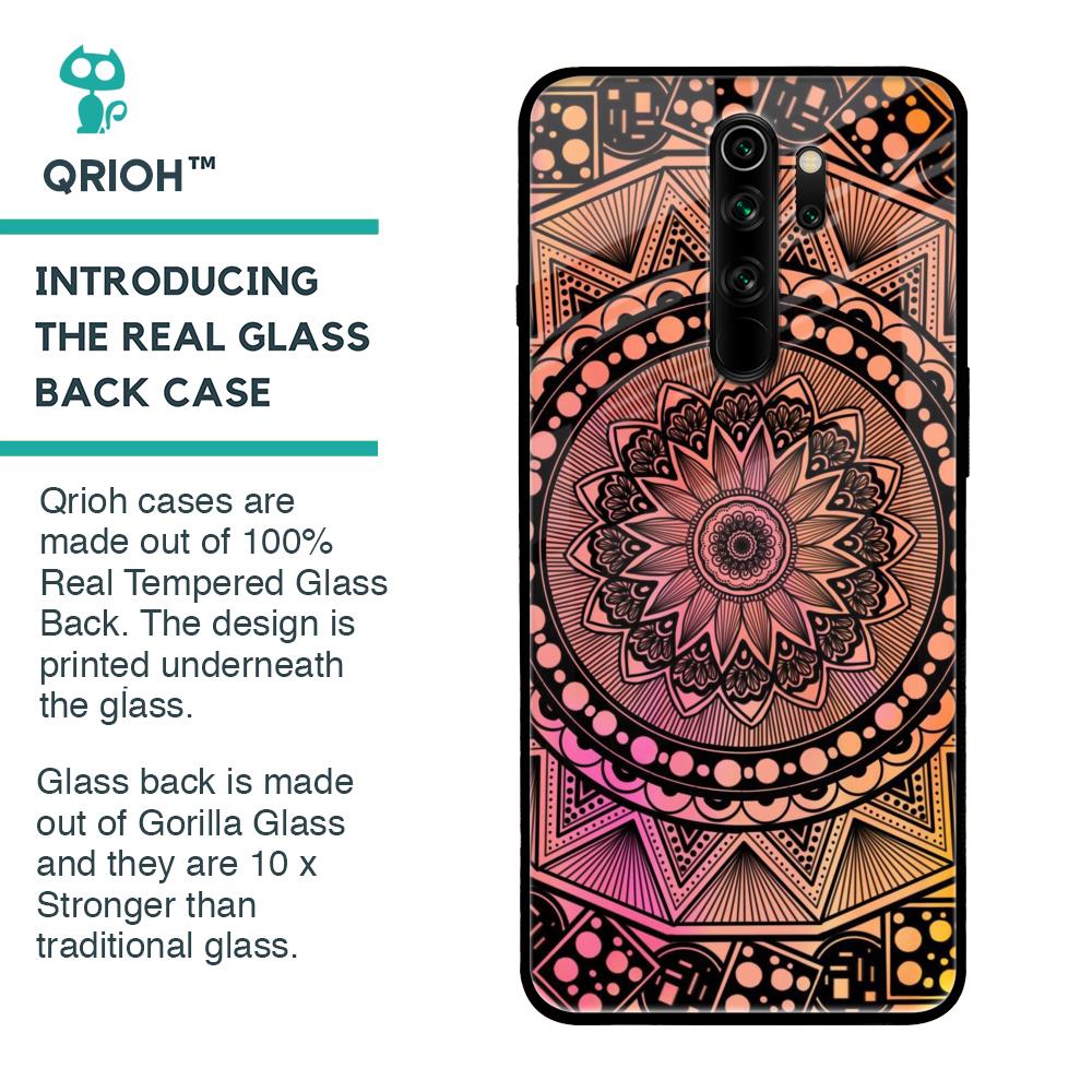 Floral Mandala Glass Case for Xiaomi Redmi Note 8 Pro
