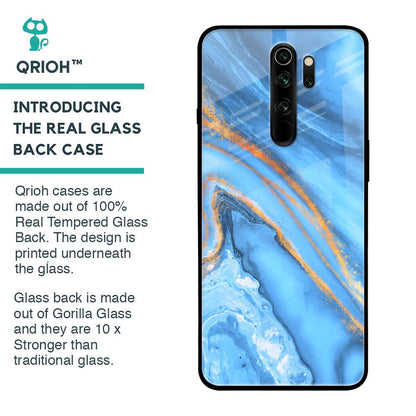 Vibrant Blue Marble Glass Case for Xiaomi Redmi Note 8 Pro