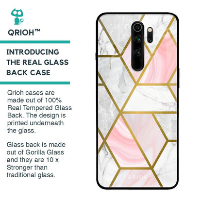 Geometrical Marble Glass Case for Xiaomi Redmi Note 8 Pro