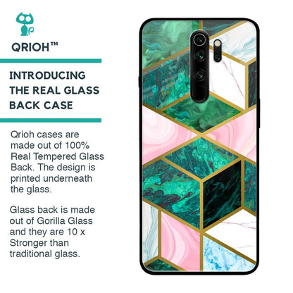 Seamless Green Marble Glass Case for Xiaomi Redmi Note 8 Pro