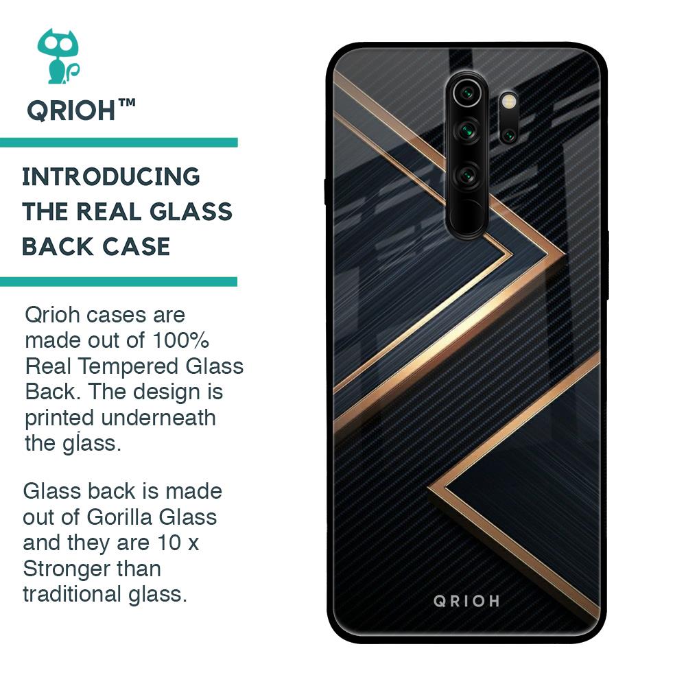 Sleek Golden & Navy Glass Case for Xiaomi Redmi Note 8 Pro