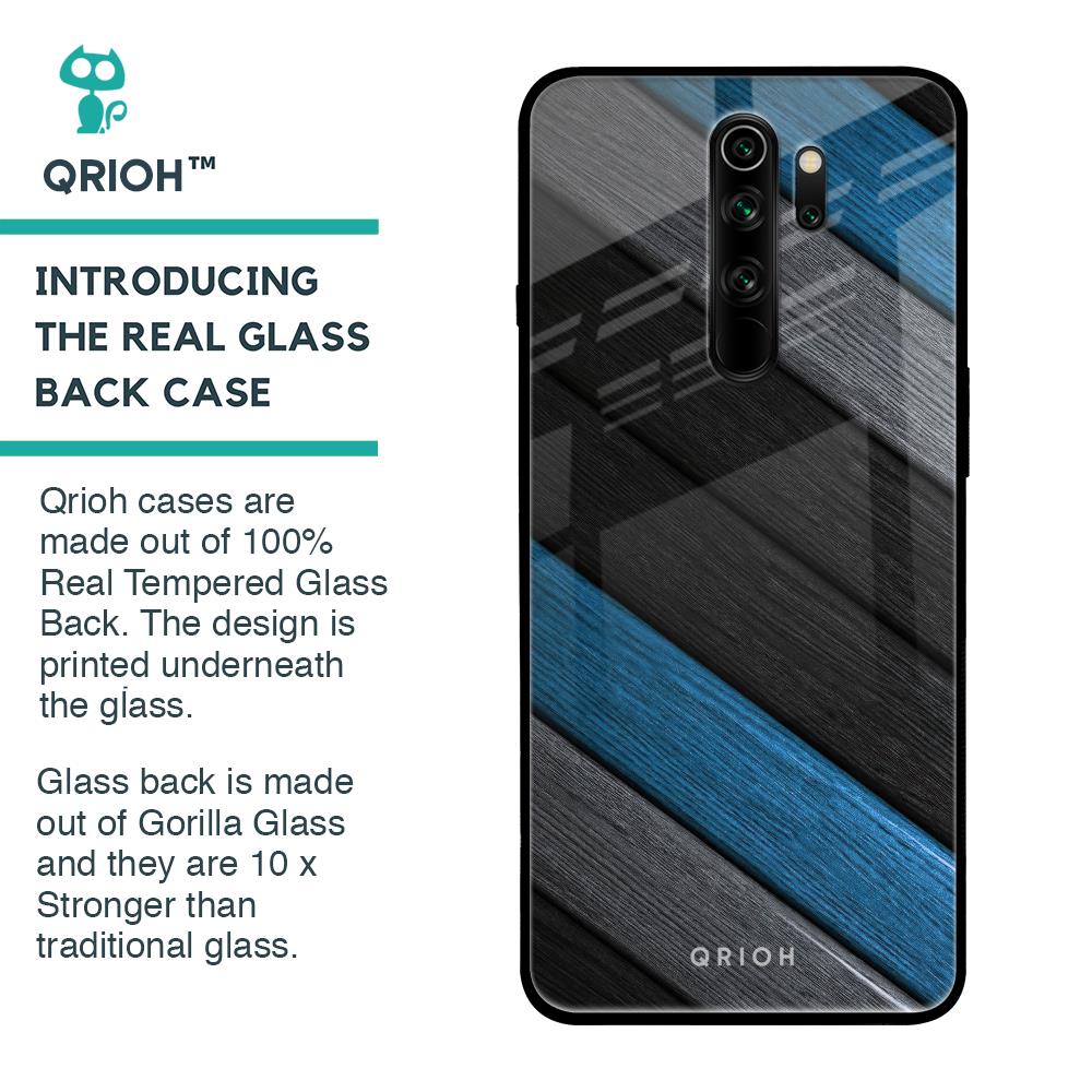 Multicolor Wooden Effect Glass Case for Xiaomi Redmi Note 8 Pro