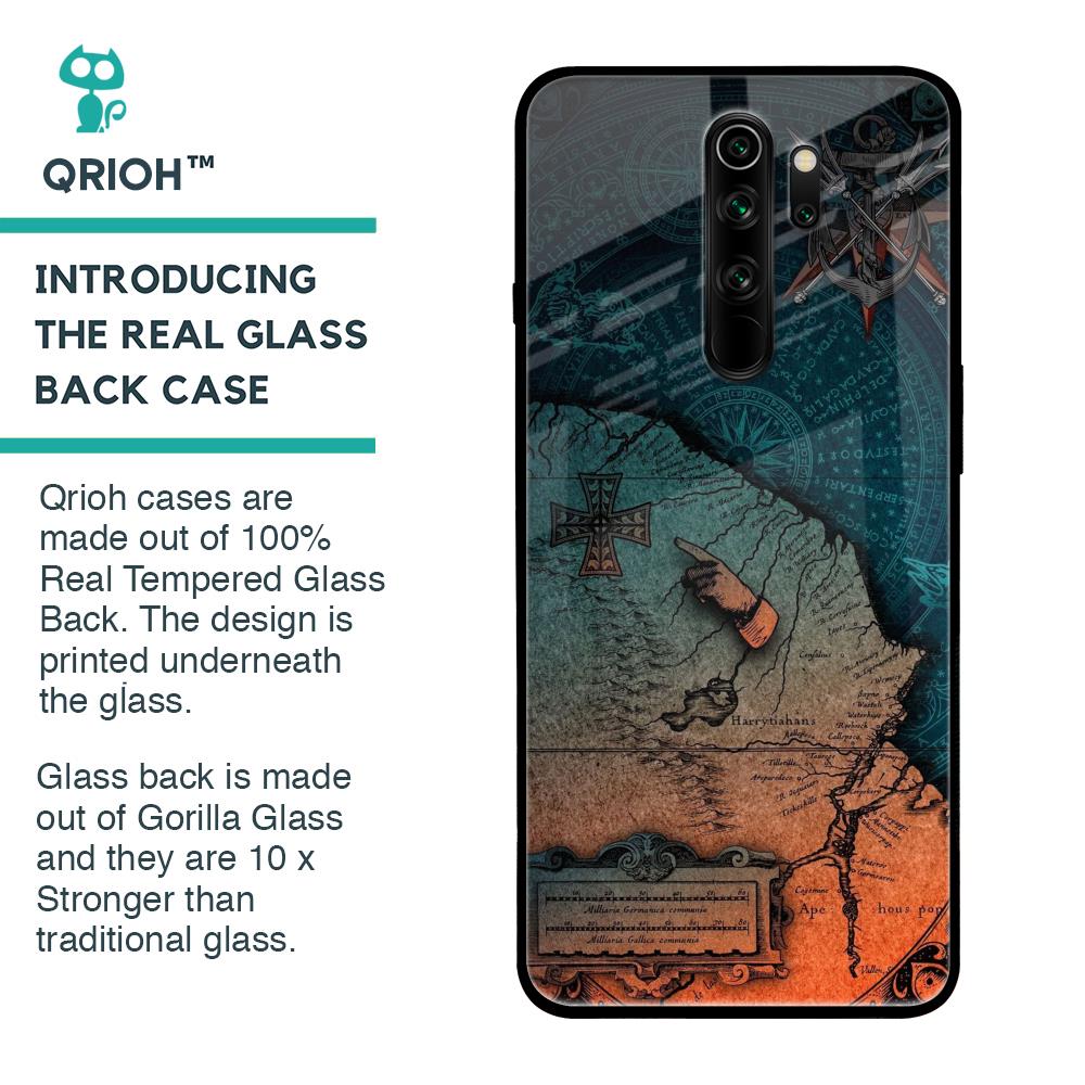 Geographical Map Glass Case for Xiaomi Redmi Note 8 Pro