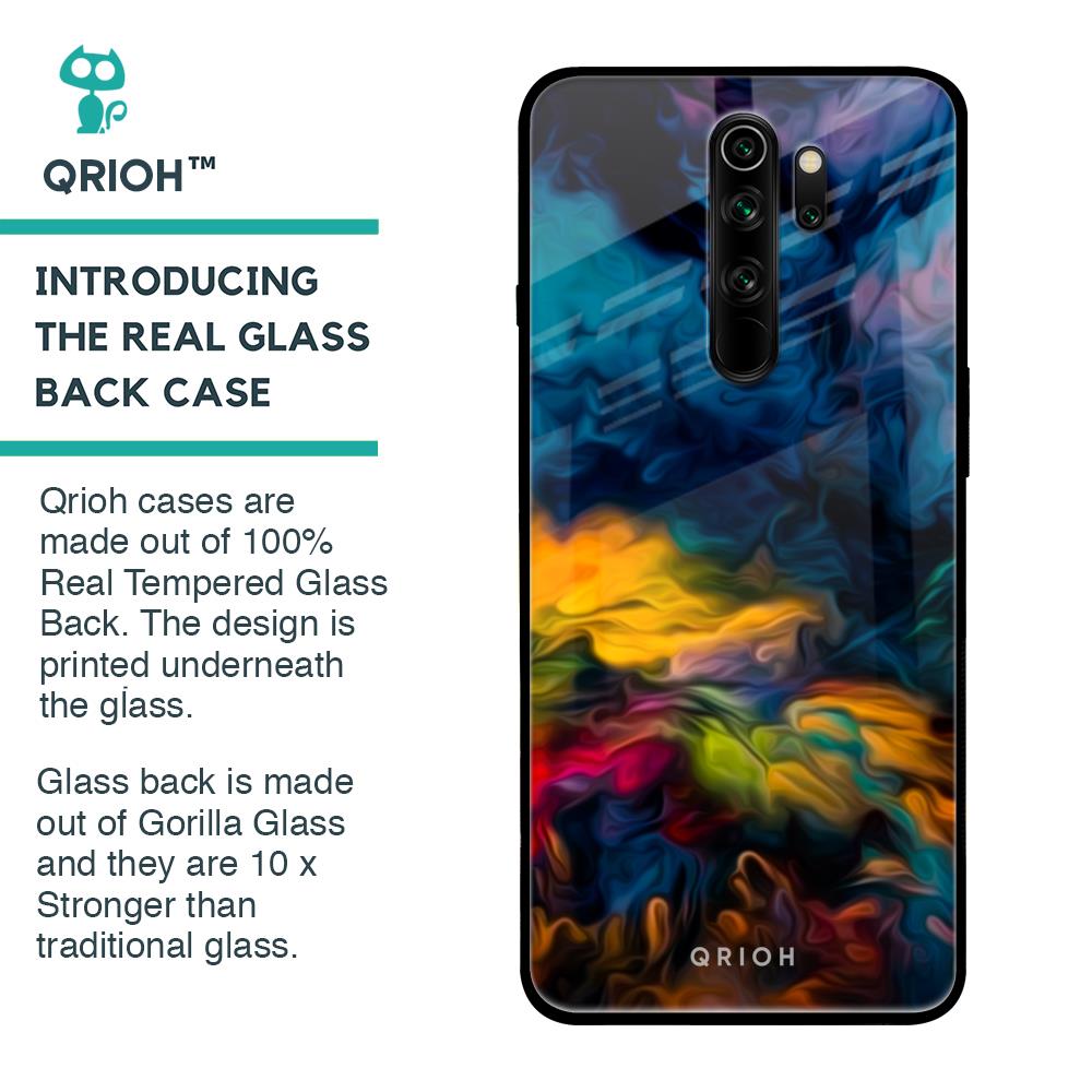 Multicolor Oil Painting Glass Case for Xiaomi Redmi Note 8 Pro