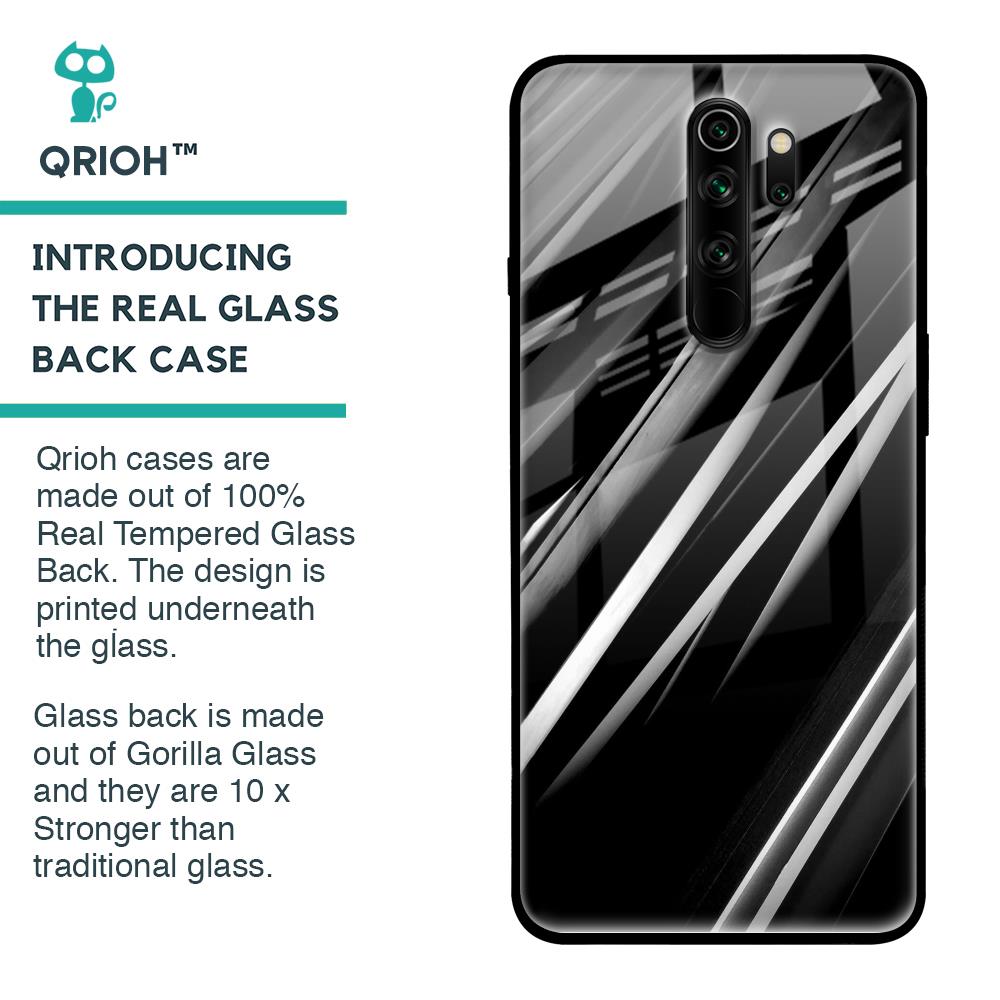 Black & Grey Gradient Glass Case For Xiaomi Redmi Note 8 Pro