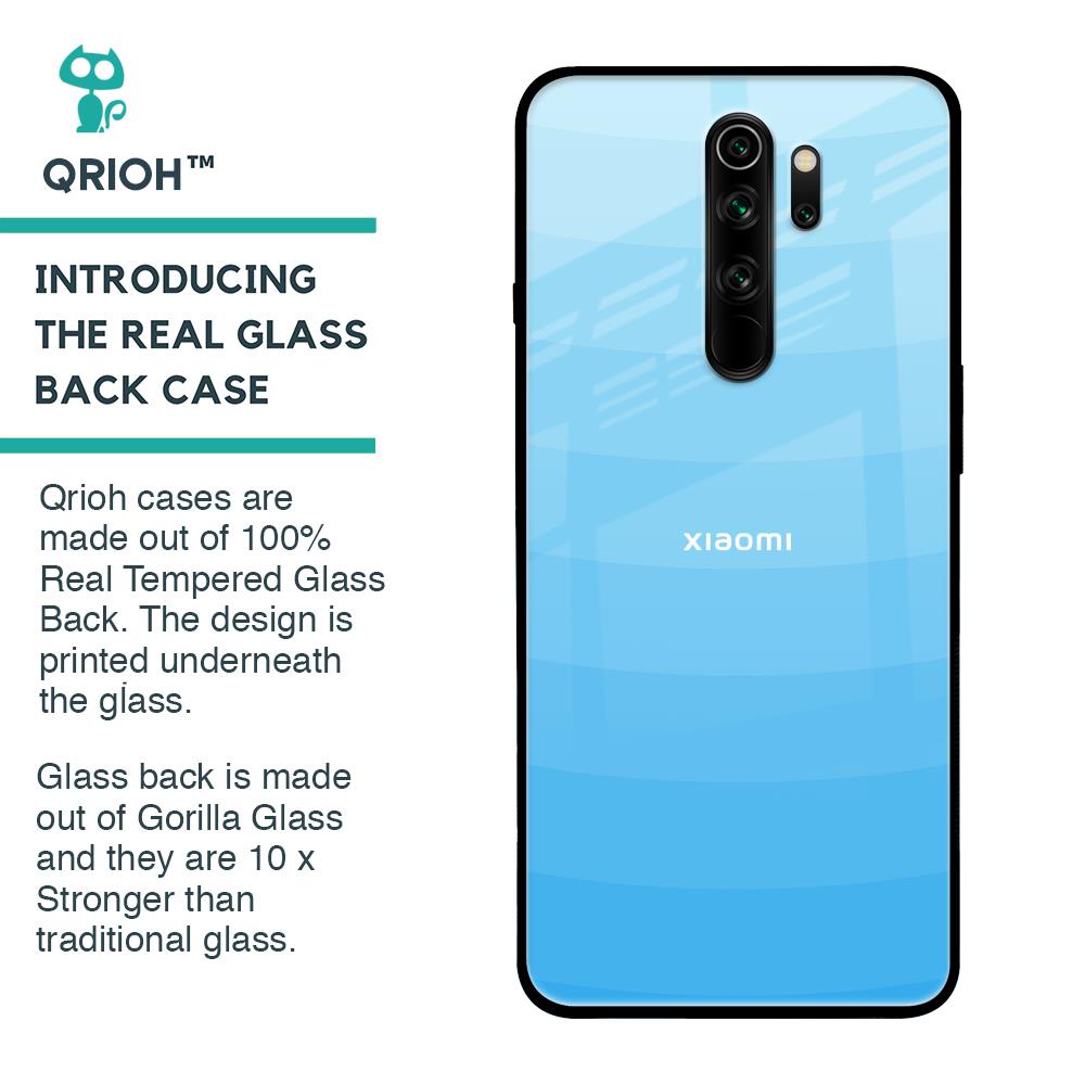 Wavy Blue Pattern Glass Case for Xiaomi Redmi Note 8 Pro