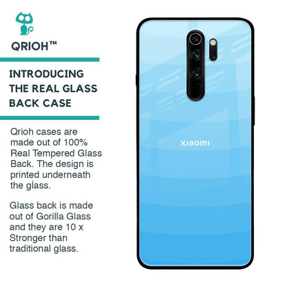 Wavy Blue Pattern Glass Case for Xiaomi Redmi Note 8 Pro