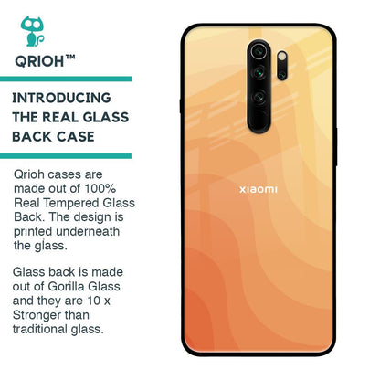 Orange Curve Pattern Glass Case for Xiaomi Redmi Note 8 Pro