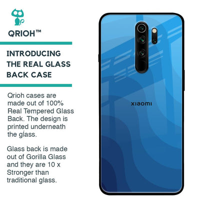 Blue Wave Abstract Glass Case for Xiaomi Redmi Note 8 Pro