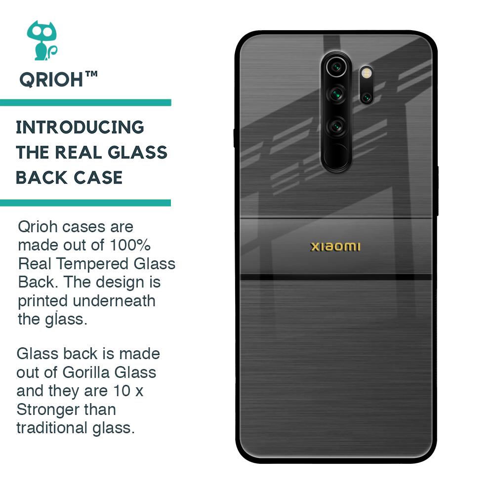 Grey Metallic Glass Case For Xiaomi Redmi Note 8 Pro