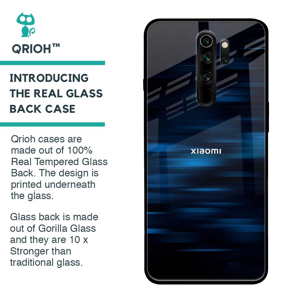 Blue Rough Abstract Glass Case for Xiaomi Redmi Note 8 Pro