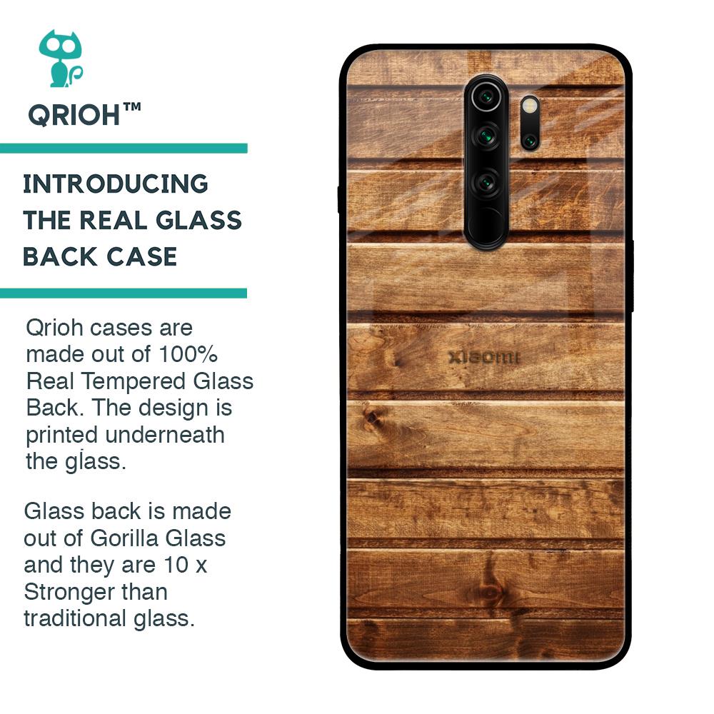 Wooden Planks Glass Case for Xiaomi Redmi Note 8 Pro