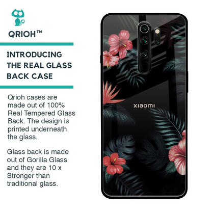 Tropical Art Flower Glass Case for Xiaomi Redmi Note 8 Pro
